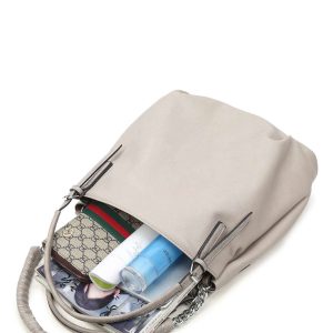 Grey bag with decorative handle LUIGISANTO