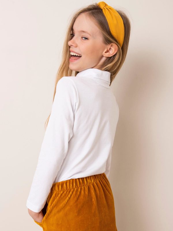 White turtleneck blouse for girl