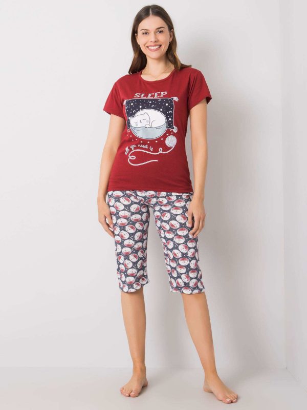 Women's Burgundy Pyjamas