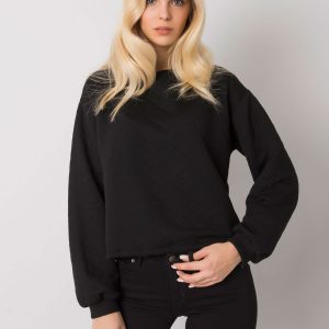 Black quilted sweatshirt without hood Kerstine