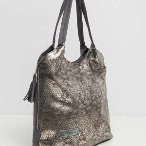 Silver Snake Skin Motif Bag