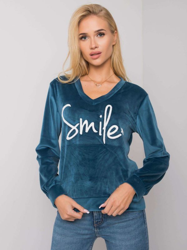 Women's marine velour sweatshirt Coralina