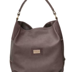 Dark beige bag made of eco-leather BADURA