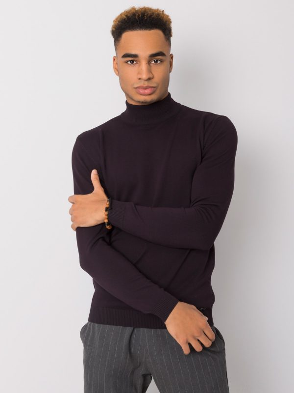 Thiago LIWALI Men's Dark Purple Turtleneck Sweater