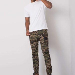 Khaki men's camouflage joggers