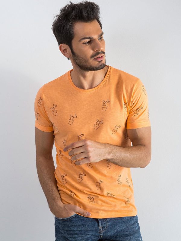 Orange t-shirt for men in cacti