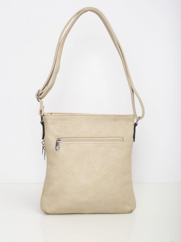 Beige ladies bag with outer pocket