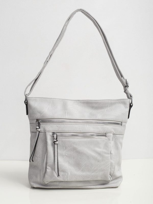 Grey bag with zippers