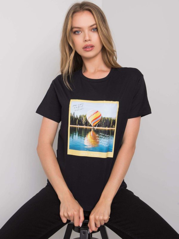 Black T-shirt with print Solly