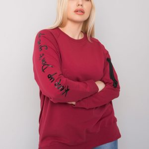 Burgundy plus size sweatshirt tunic Parma