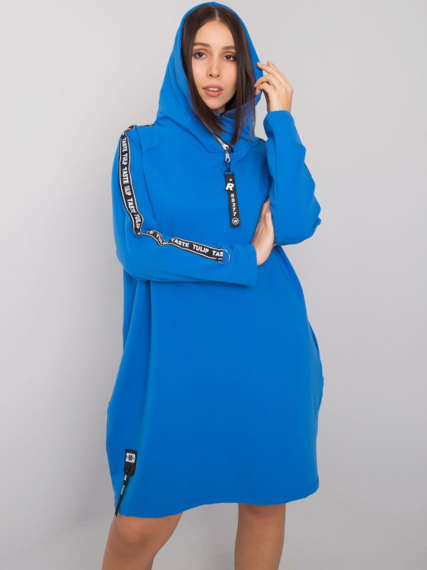 Dark Blue Plus Size Lorcan Hooded Dress