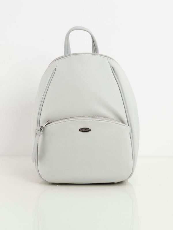 Eco-leather backpack light grey