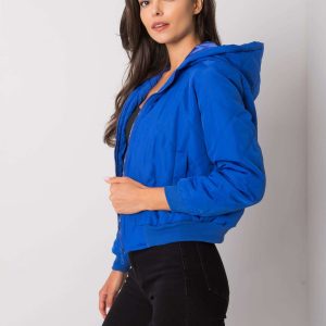 Larah Blue Quilted Hooded Jacket