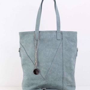 Green and blue urban bag with studs