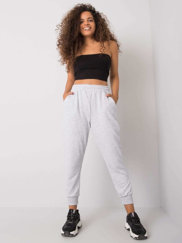 Grey melange cotton sweatpants Clancy