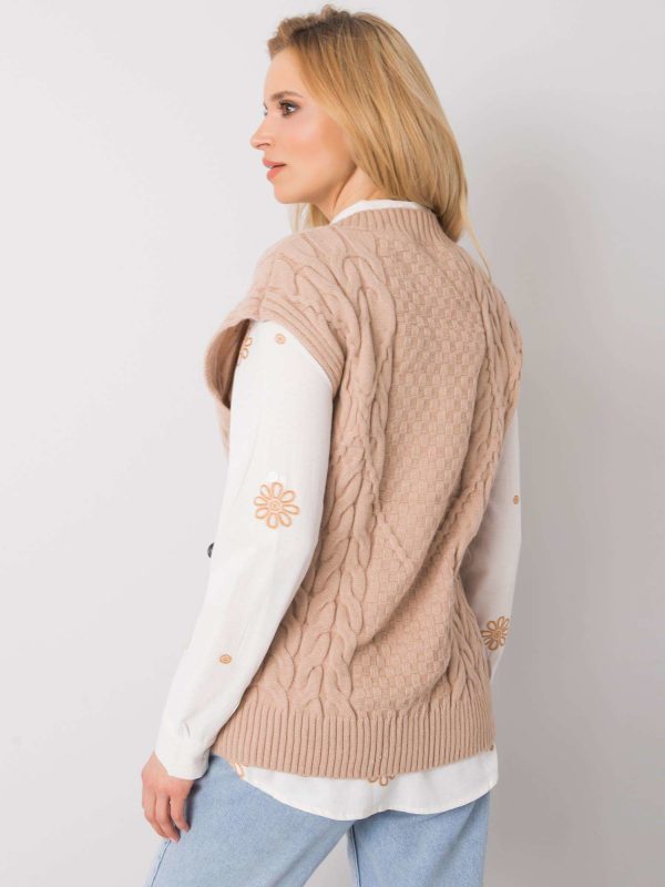 Ellianna Beige Knitted Vest