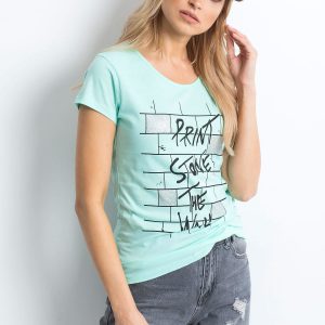 Mint T-shirt for women with print