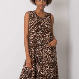 Black and beige dress with Myrine prints