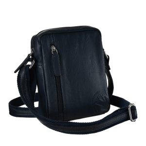 Navy Blue Small Leather Men's Handbag