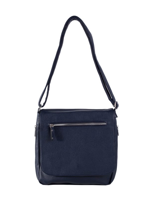 Dark Blue Eco Leather Shoulder Bag