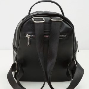 Black Women's Backpack with Lettering