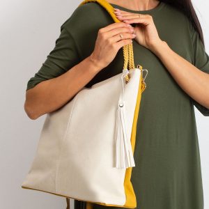 Beige mustard bag with detachable strap