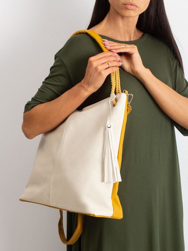 Beige mustard bag with detachable strap