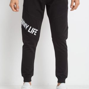 TOMMY LIFE Black Men's Sweatpants