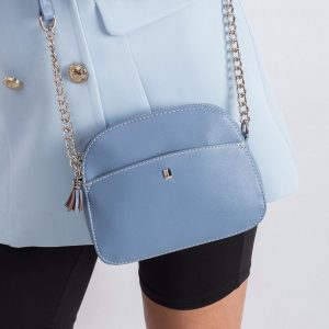 Light blue eco-leather women's handbag