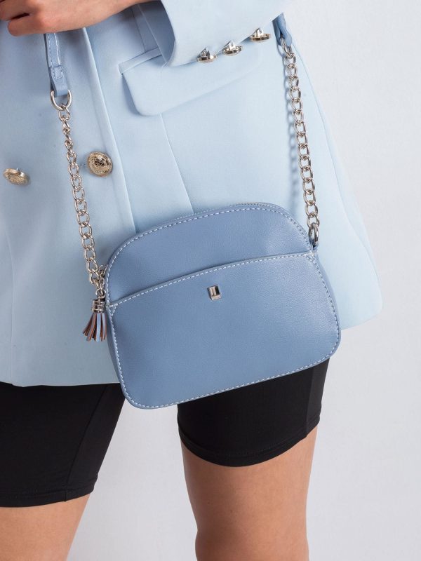 Light blue eco-leather women's handbag