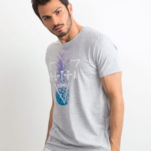 Grey men's t-shirt with print