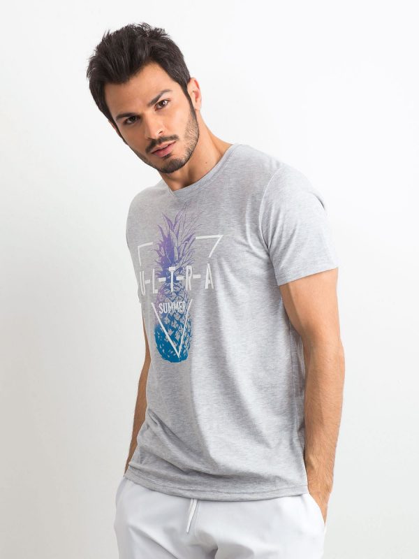 Grey men's t-shirt with print