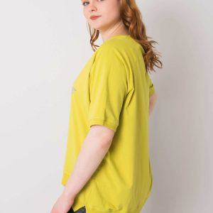 Light green plus size blouse with Tanith print