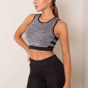 Black and grey Miles sports top FOR FITNESS