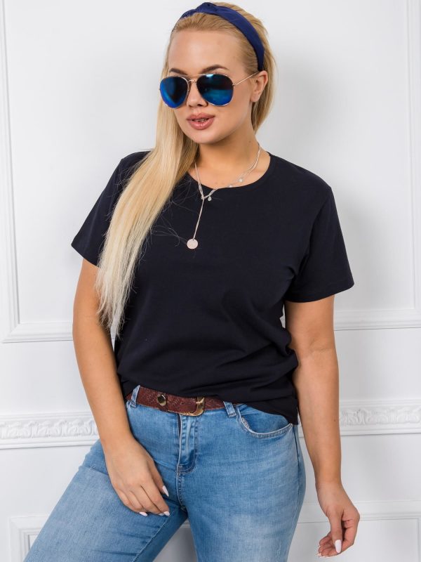 Navy blue plus size T-shirt by Jennie