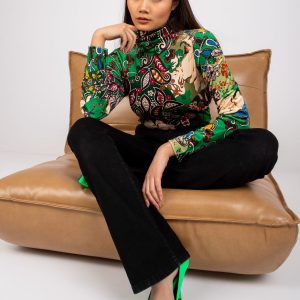 Nadine green velour blouse