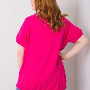 Shaunee Fuchsia Cotton Plus Size Blouse