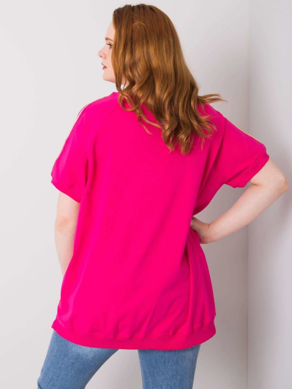 Shaunee Fuchsia Cotton Plus Size Blouse