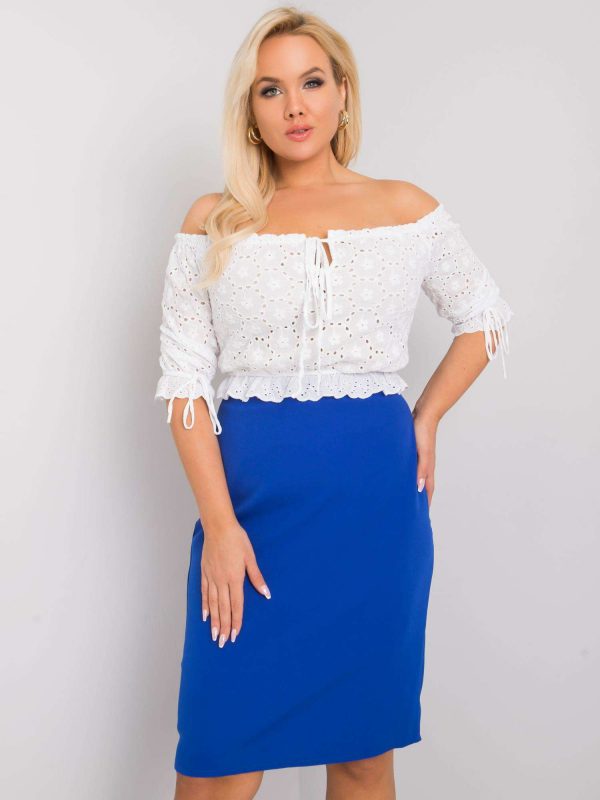 Sally's cobalt pencil skirt plus size