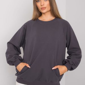 Graphite sweatshirt with pockets Gaelle RUE PARIS