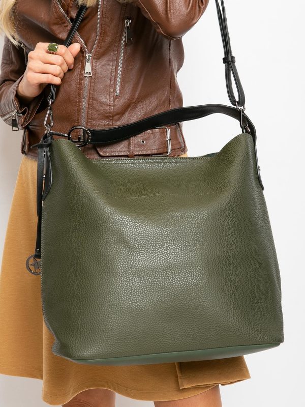 Dark green large handbag