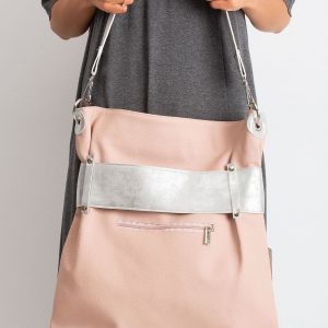 Pink and silver eco-leather bag