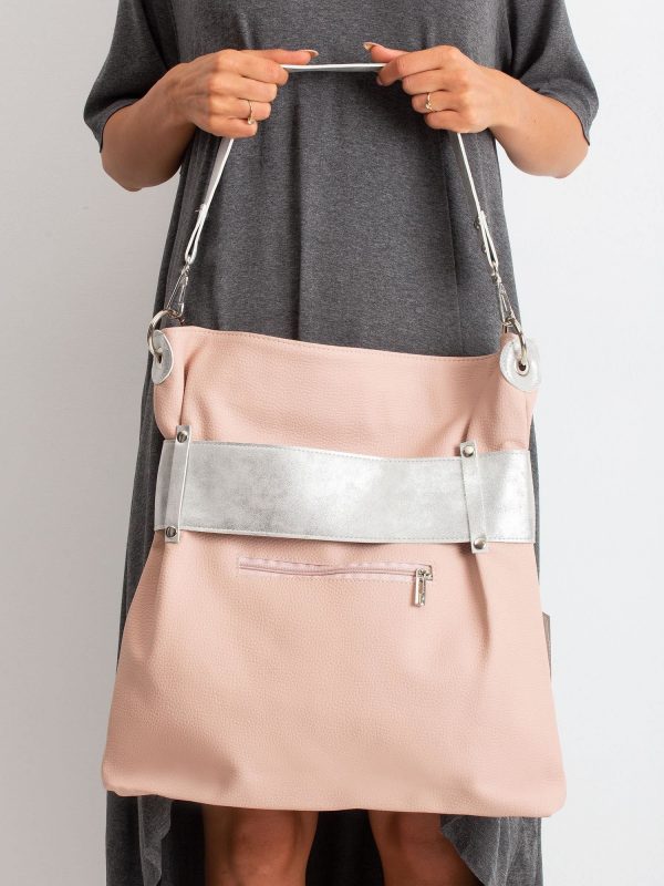 Pink and silver eco-leather bag