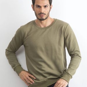 Khaki cotton sweatshirt for men