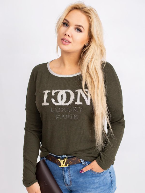 Khaki plus size blouse Luxor