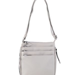 Grey shoulder bag with adjustable strap