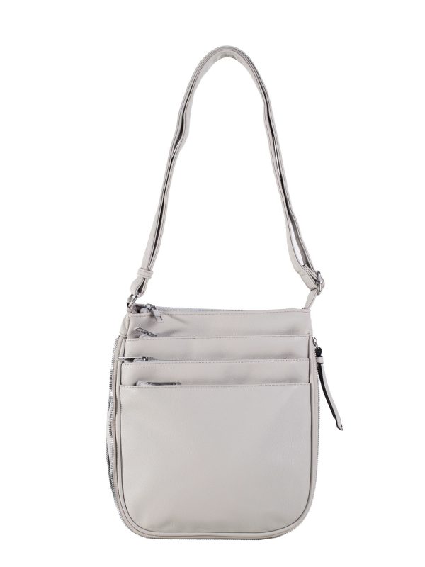 Grey shoulder bag with adjustable strap