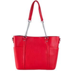 Red Roomy Eco Leather Shoulder Bag