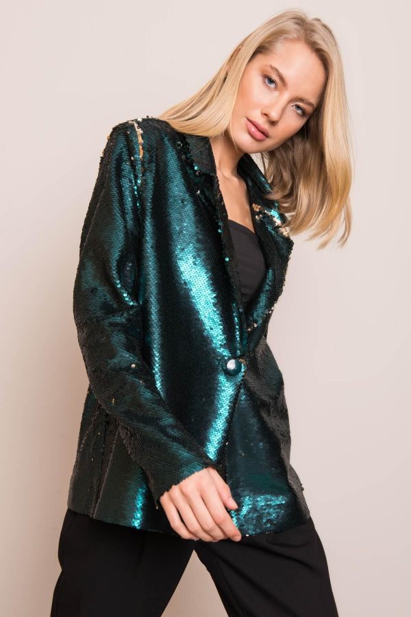 Green Sequin Blazer BSL