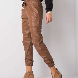 Brown leatherette pants Ninette RUE PARIS